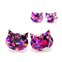 Blossom & Cat Glitzy Cat Earrings - Choose your colour & size!