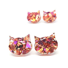 Blossom & Cat Glitzy Cat Earrings - Choose your colour & size!