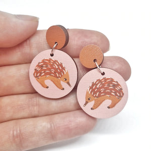 Pixie Nut & Co - Round, Echidna earrings