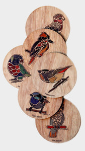Coloured Bird Coasters by BUTTONWORKS (Set of six)
