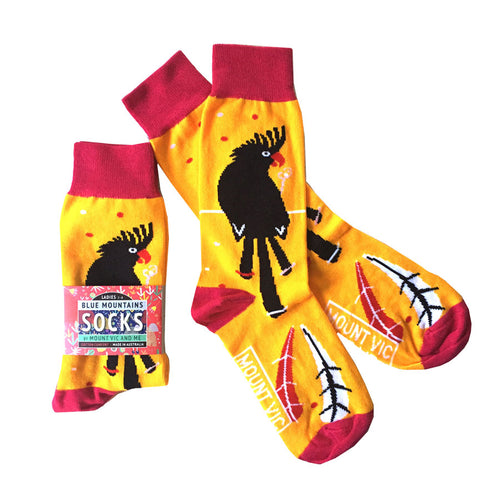 Blue Mountains Socks : Black Cockatoos