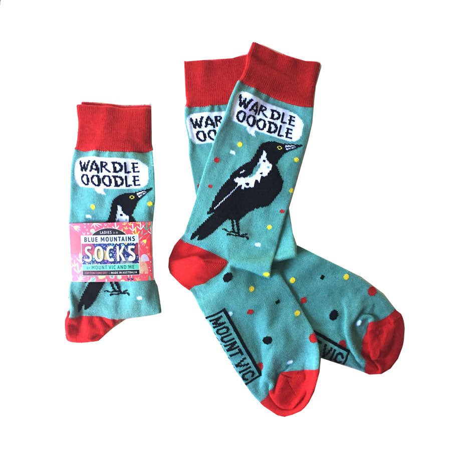 Blue Mountains Socks : Magpie Talk