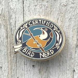 Bridget Farmer Certified Bird Nerd - Enamel Pin