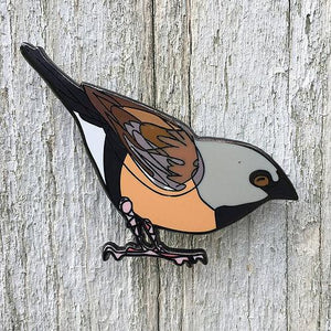 Bridget Farmer -Lapel Pin - Black Throated Finch