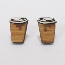 Milk Thieves - handprinted bamboo stud earrings