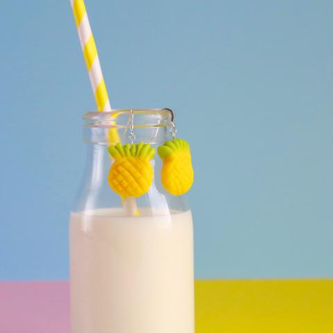 Saturday Lollipop - food earrings - pineapple danglies!