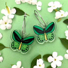 Smyle Designs - Green butterfly hoop Earrings