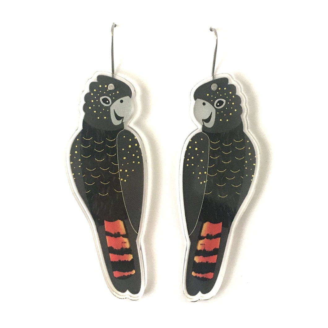 Smyle Designs - Black Cockatoo Earrings