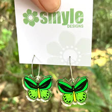 Smyle Designs - Green butterfly hoop Earrings