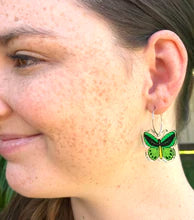 Smyle Designs - Green butterfly hoop Earrings