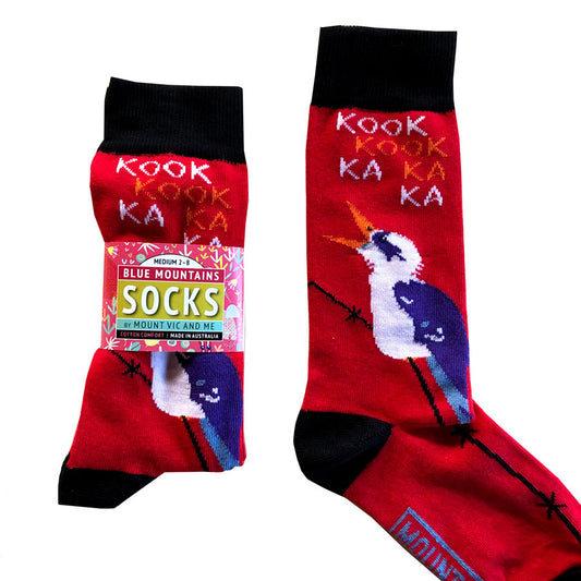 Blue Mountain Socks: Kookaburras