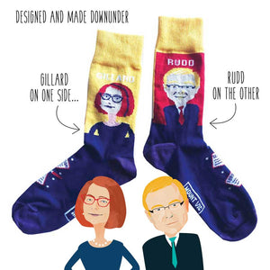 Blue Mountain Socks: Labor Rudd Gillard socks