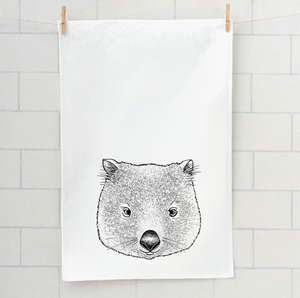 Stalley Wombat face tea towel