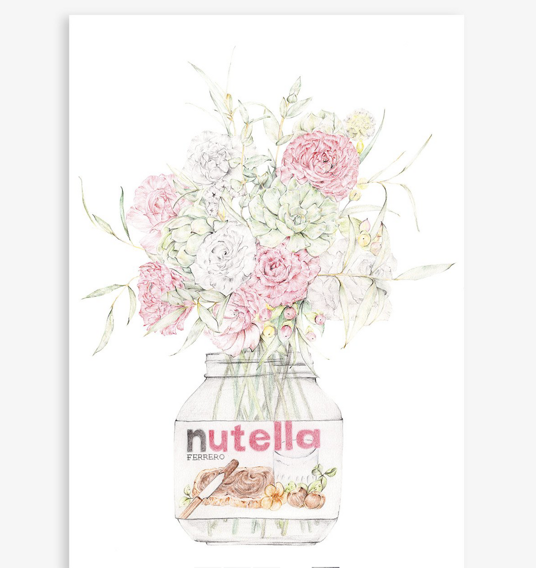 Nutella Bouquet A4 Art print by Carmen Hui