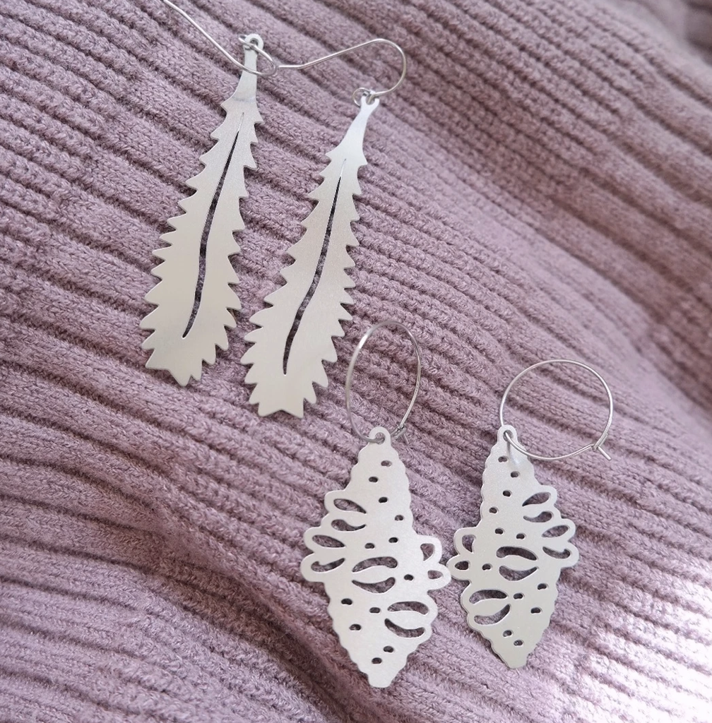 Pixie Nut & Co - STAINLESS STEEL BANKSIA LEAF EARRINGS