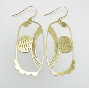DENZ "Art School" dangles statement earrings  -  in Gold