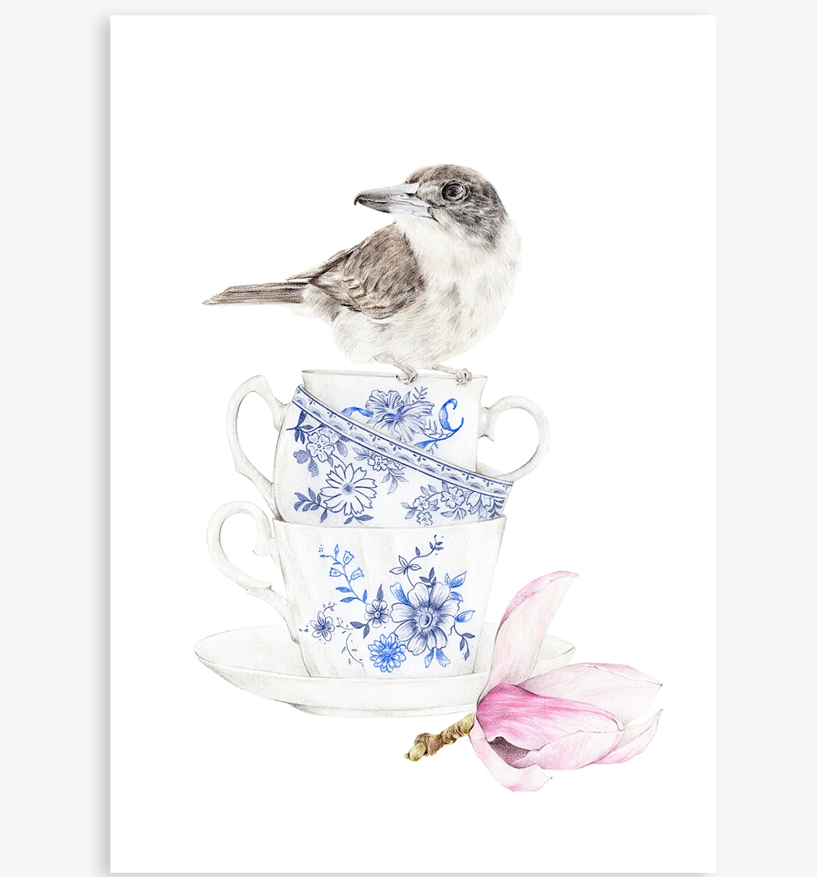 Afternoon Tea with Butchie A4 Art print by Carmen Hui