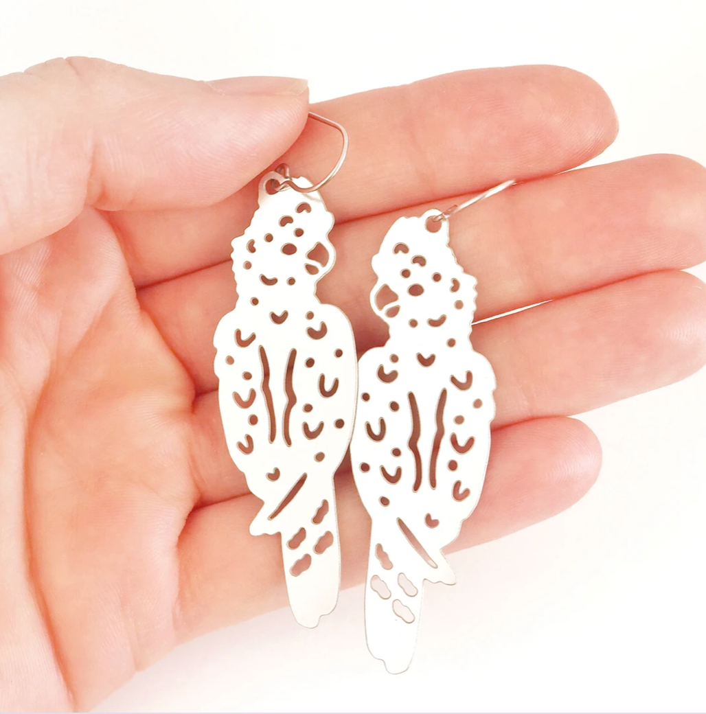 Pixie Nut & Co - STAINLESS STEEL COCKATOO EARRINGS