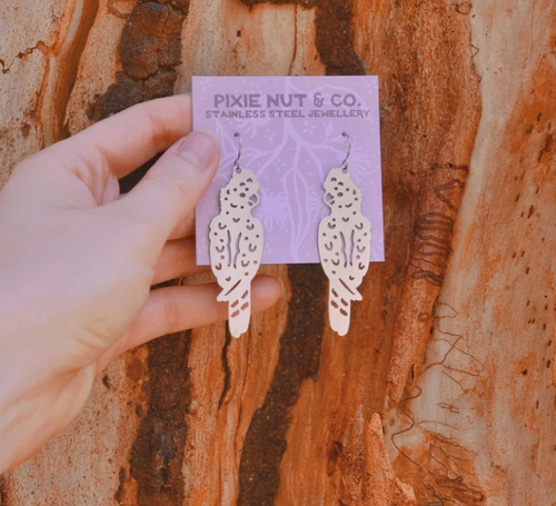 Pixie Nut & Co - STAINLESS STEEL COCKATOO EARRINGS