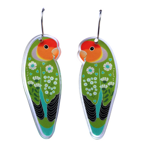 Smyle Designs - Green Love Bird Earrings