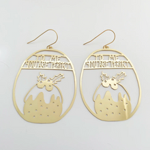 DENZ "Chrissy puddings" Christmas dangles statement earrings  -   in gold