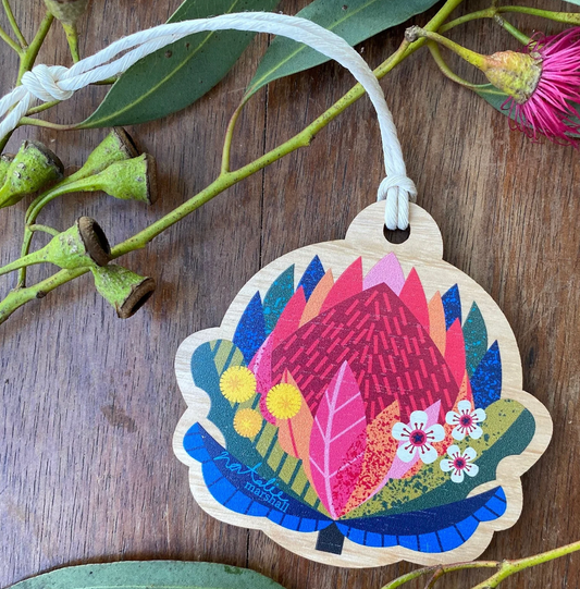 Little Hello Studio Shaped Native Bunch Wooden Christmas Decoration