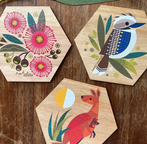 Little Hello Studio Australian Natives Wooden Magnets / Set One