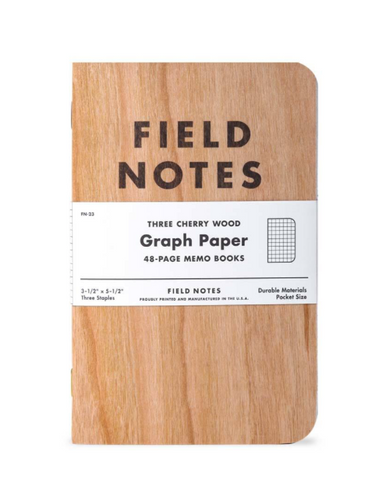 Field Notes - Cherry Graph 3 pack of 48 page memo books
