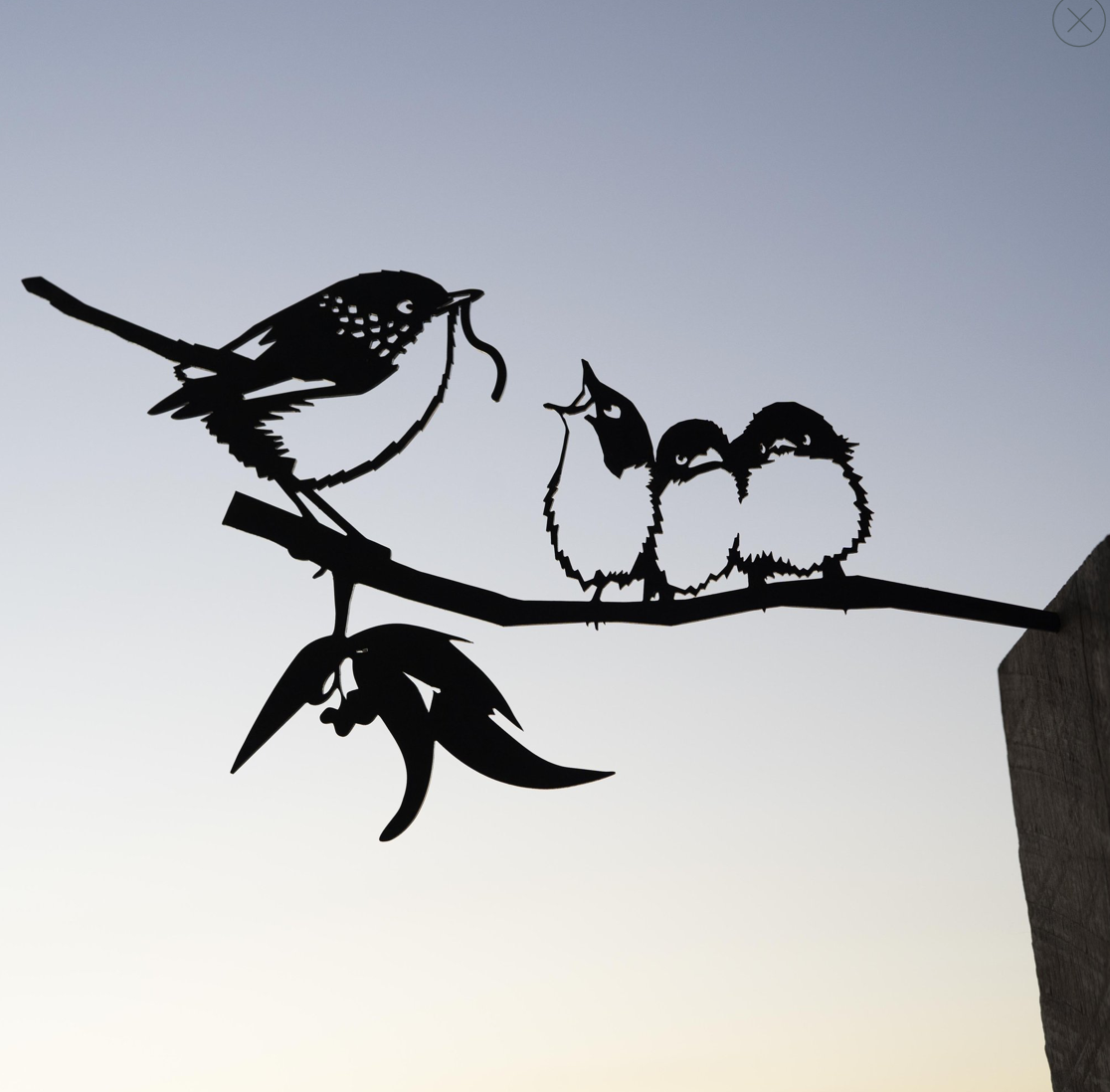 Metalbird - Blue Wren and Babies