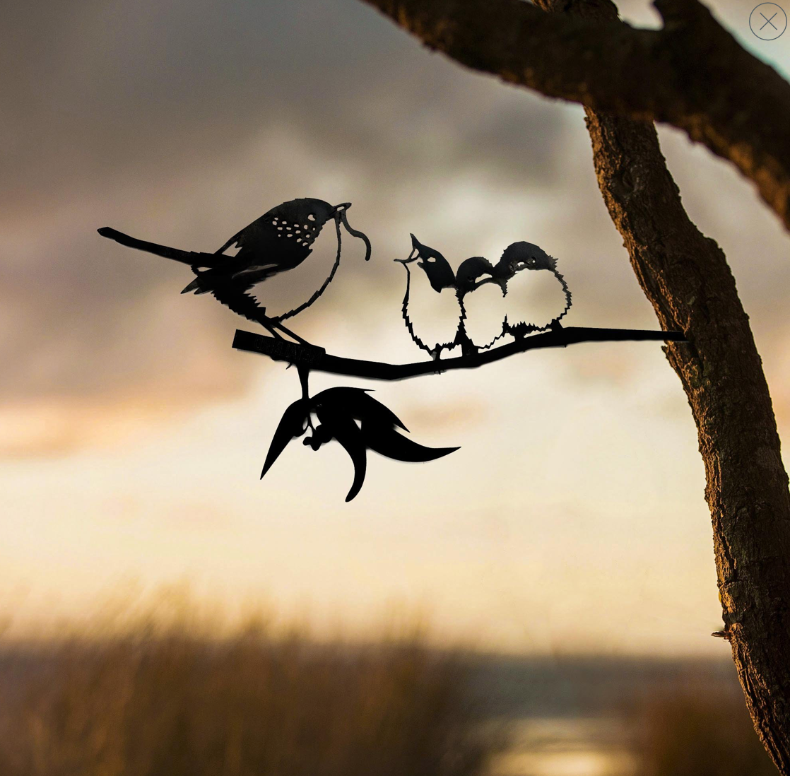 Metalbird - Blue Wren and Babies