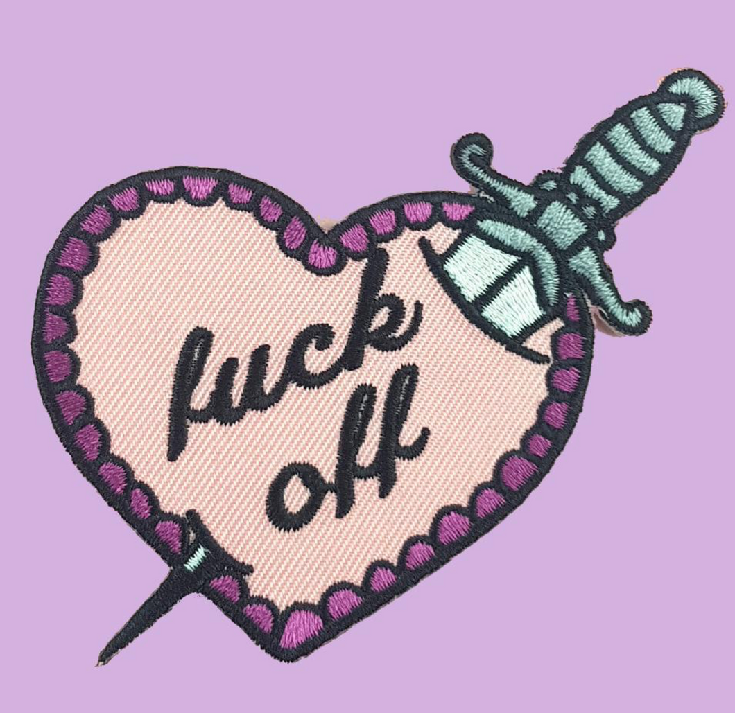 Jubly Umph - F*** OFF STILETTO HEART EMBROIDERED PATCH