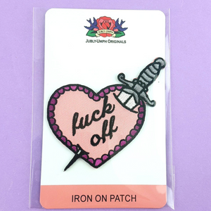 Jubly Umph - F*** OFF STILETTO HEART EMBROIDERED PATCH