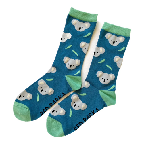 Red Parka Socks: Koala