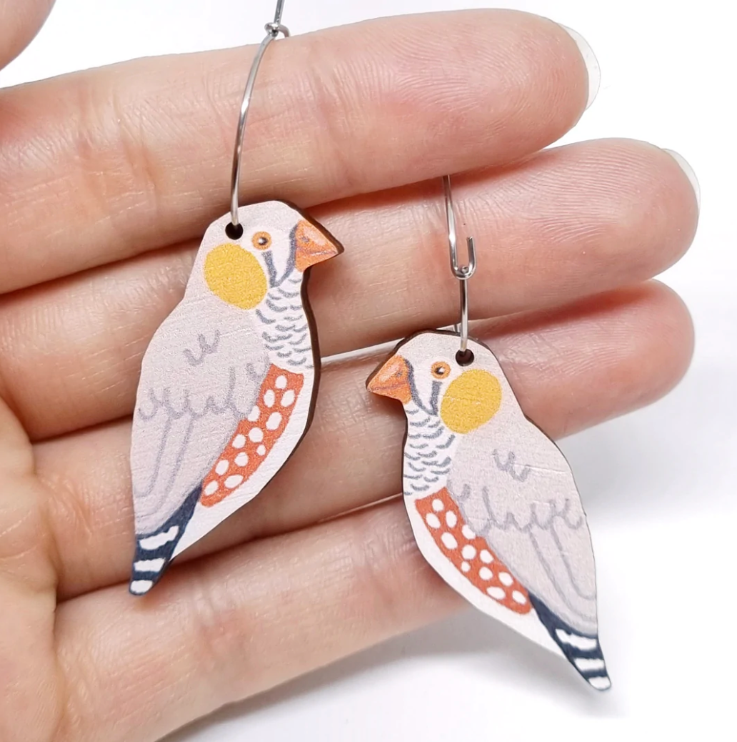 PIxie Nut & Co - ZEBRA FINCH EARRINGS