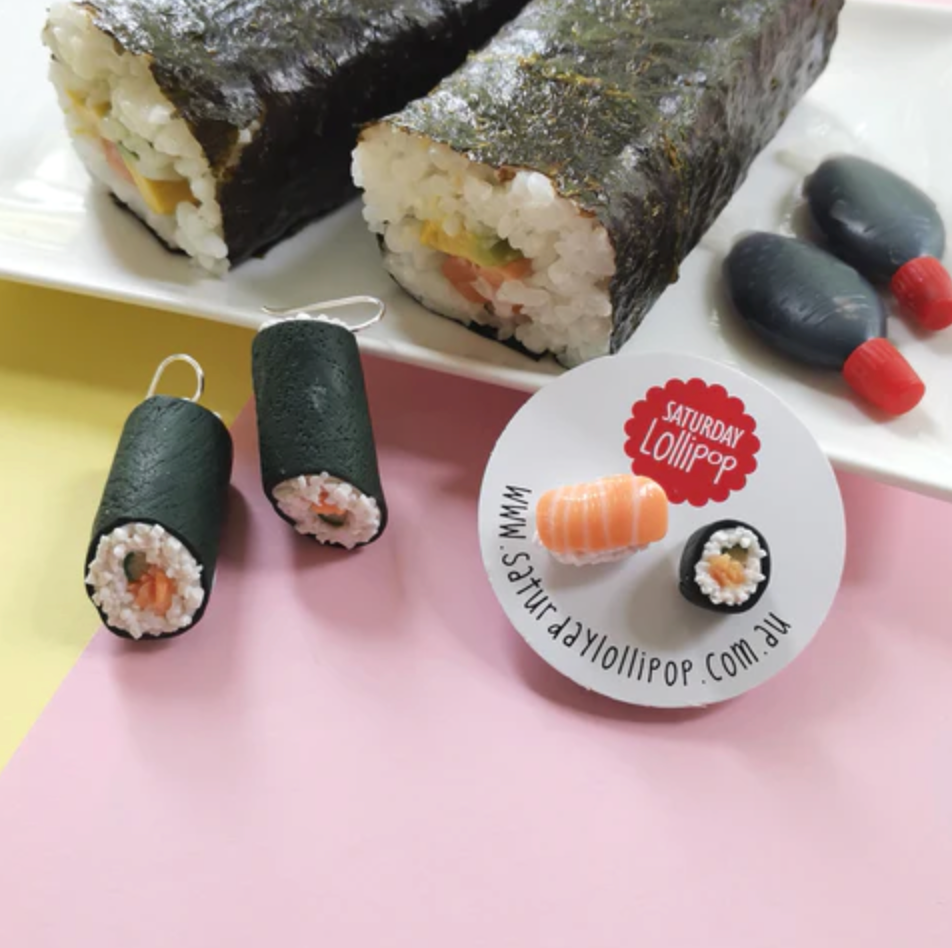 Saturday Lollipop - Food Earrings - Sushi earrings! Choose an option!