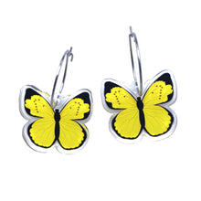 Smyle Designs - Yellow butterfly hoop Earrings
