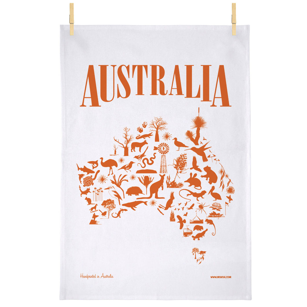Map of Australia Teatowel - by Mokoh Design