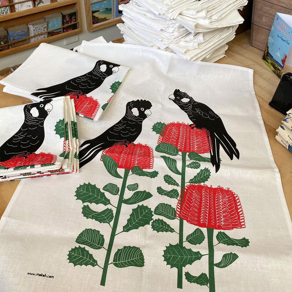 Carnaby on Banksia Teatowel - by Mokoh Design