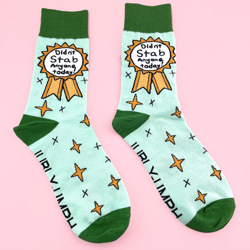 Jubly Umph Didn't Stab Anyone Today Socks