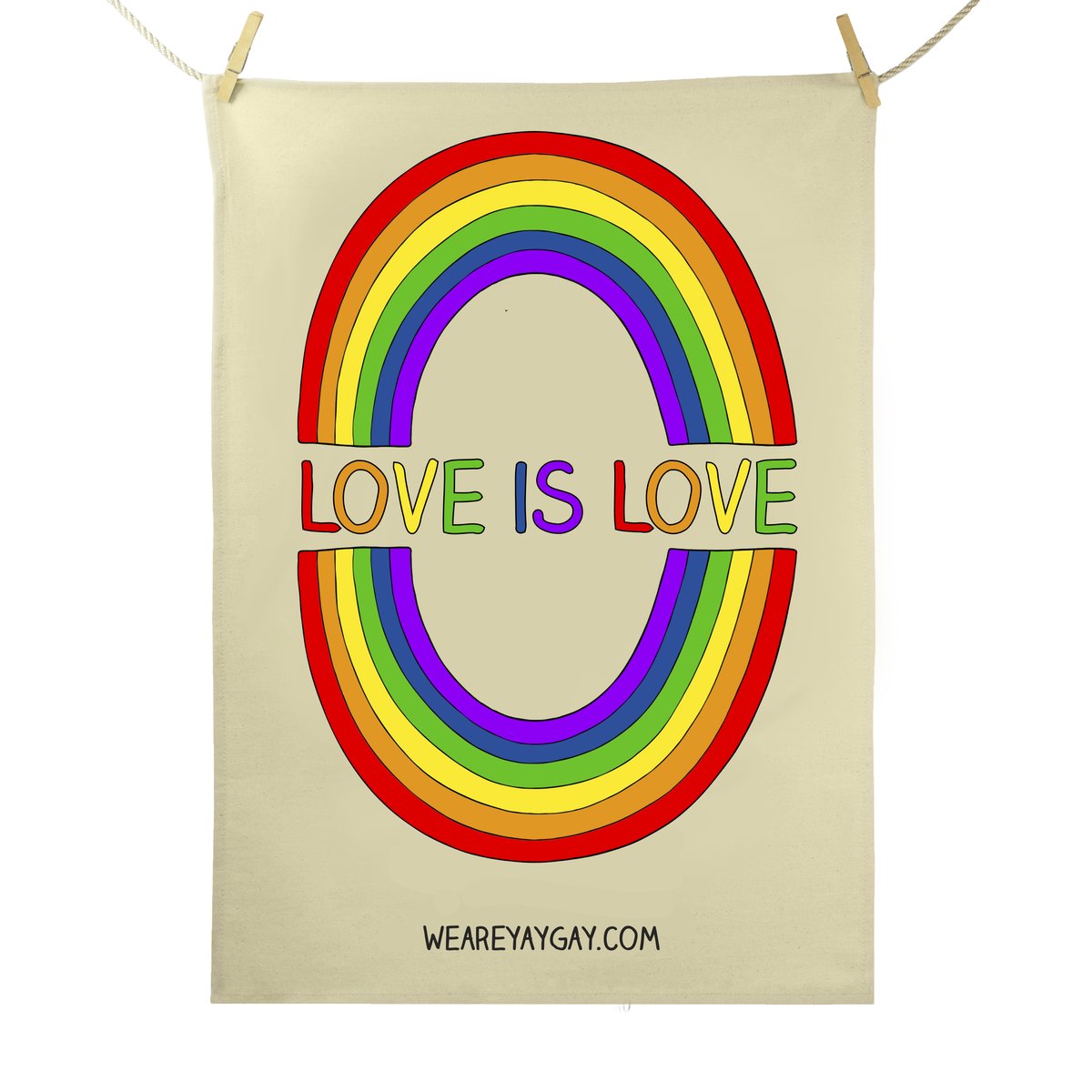 Red Parka (Jen Cossins) - Love is love tea towel
