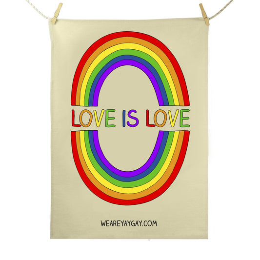 Red Parka (Jen Cossins) - Love is love tea towel