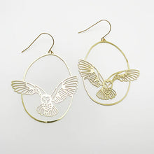 DENZ "Owl Dangles" statement earrings  - in gold, black or silver