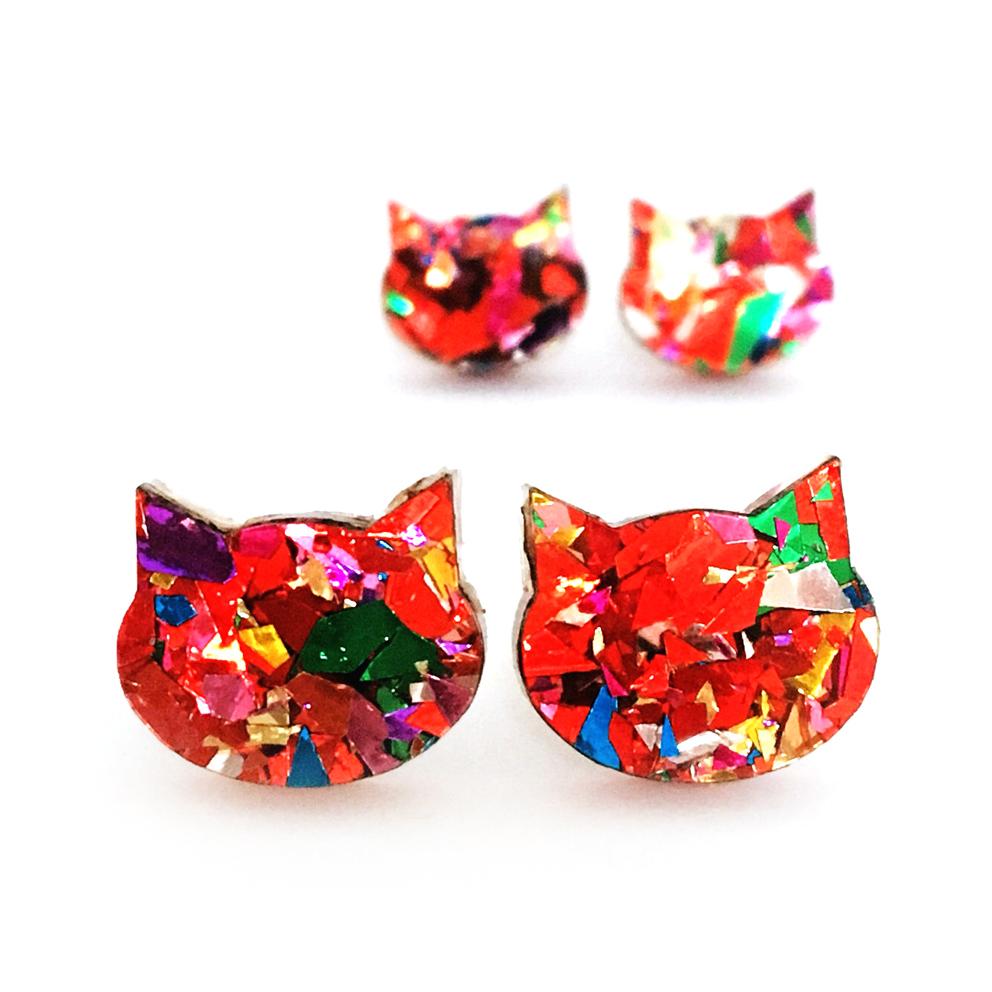 Blossom & Cat Fiesta Cat Earrings - Choose your colour & size!