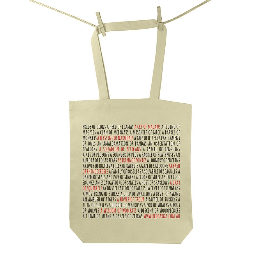 Red Parka (Jen Cossins) - Collective Nouns tote bag