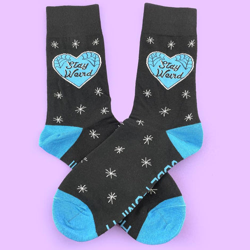 Jubly Umph Stay Weird Blue Heart Socks