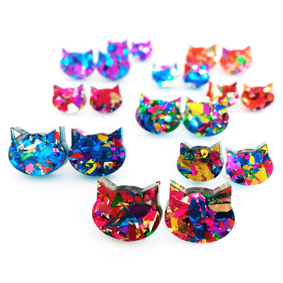 Blossom & Cat Fiesta Cat Earrings - Choose your colour & size!