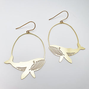 DENZ "whales" statement earrings  - Black, Silver or Gold